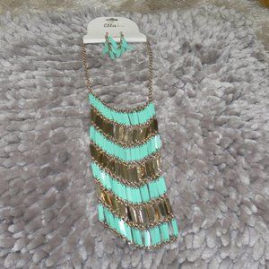 Ella Euro jewelry Gold & green Necklace & Earrings